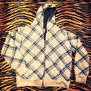 Plaid Zip-Up Hoodie